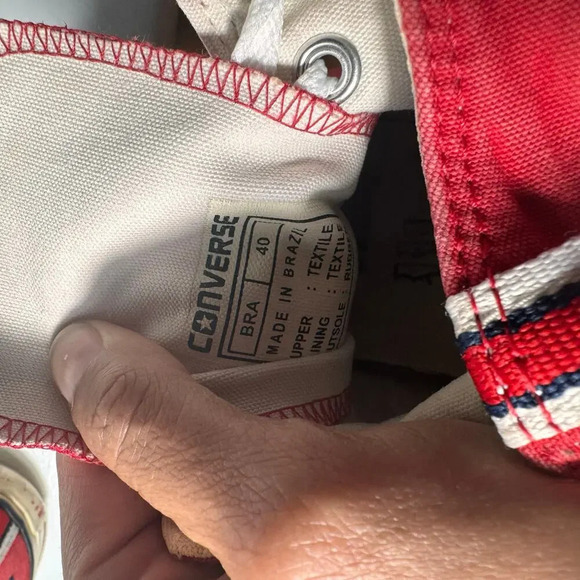Rare Converse Chuck Taylor All Stars Red men’s high Top size 40 made in Brazil - Picture 11 of 11